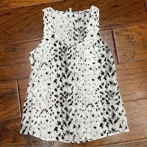 Joie Black and White Animal-Print Tank Top